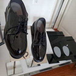 Male black patent leather shoes